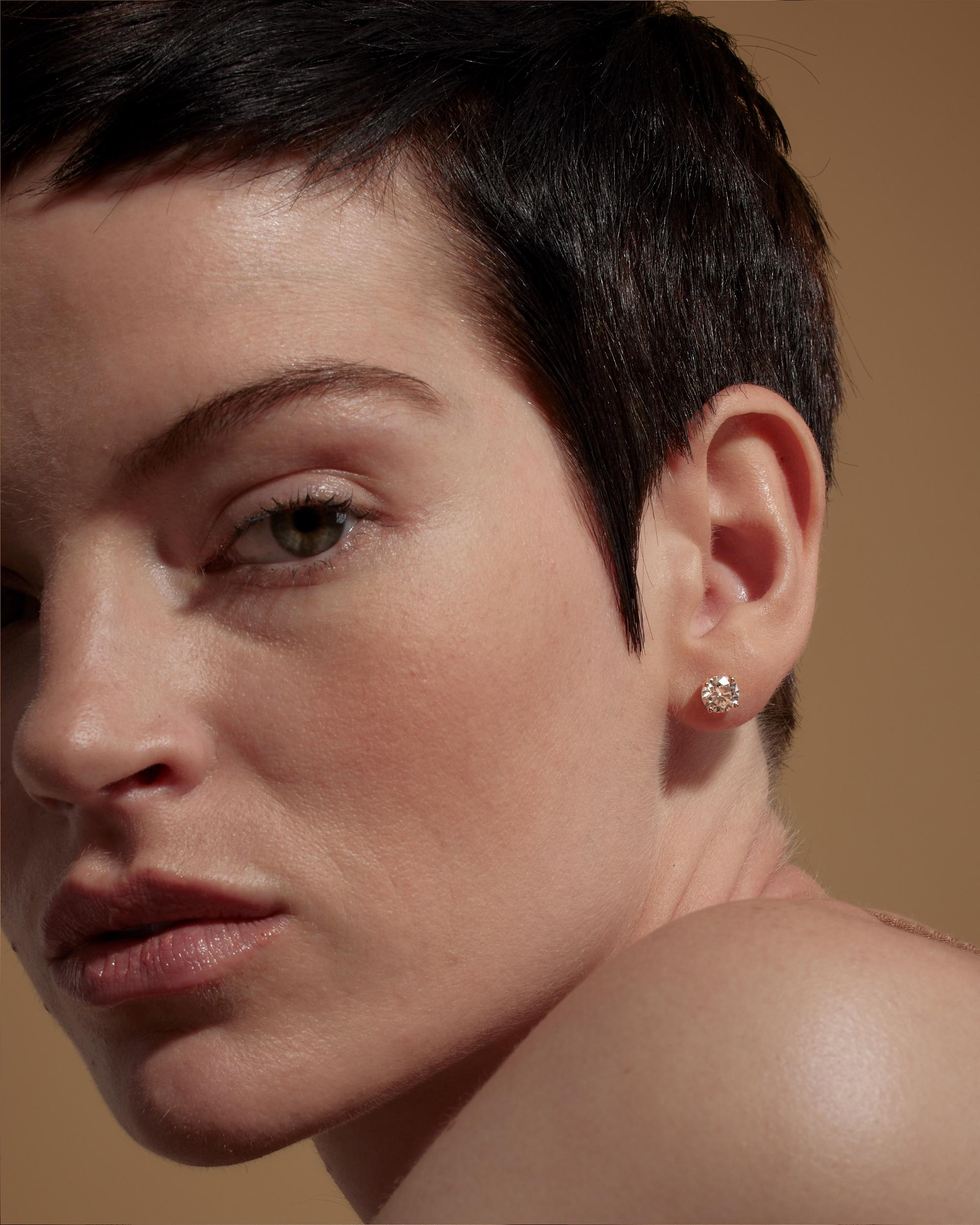 Quince | Women's 14K Gold Lab Grown Diamond Four-Prong Solitaire Studs Product Image