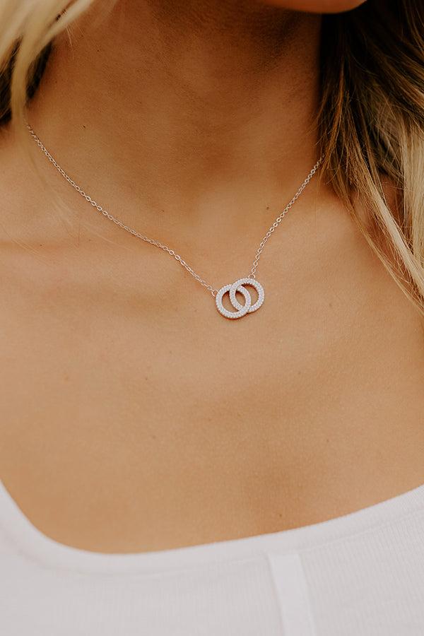 Sweet Smile Cubic Zirconia Necklace in Silver Product Image