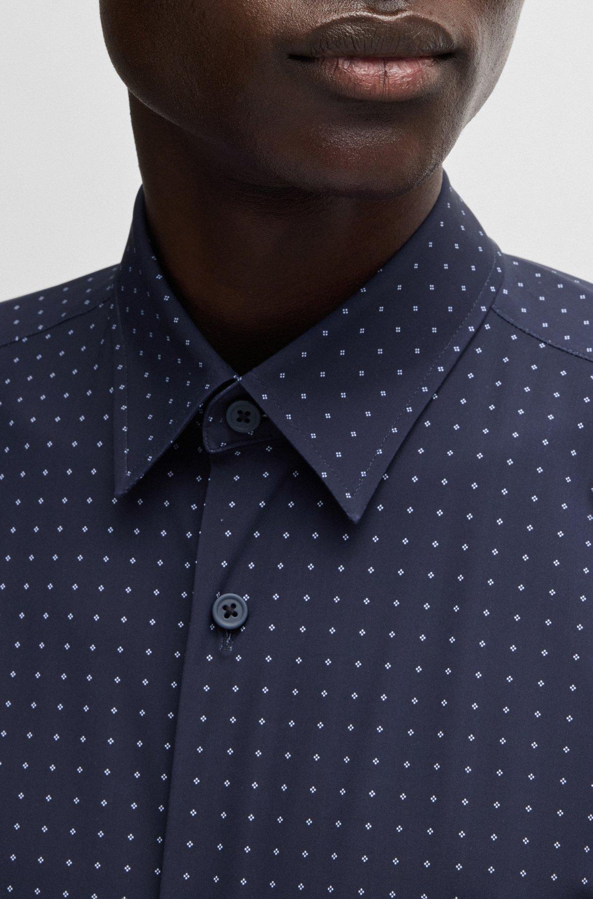 Slim-fit shirt in printed performance-stretch jersey Product Image