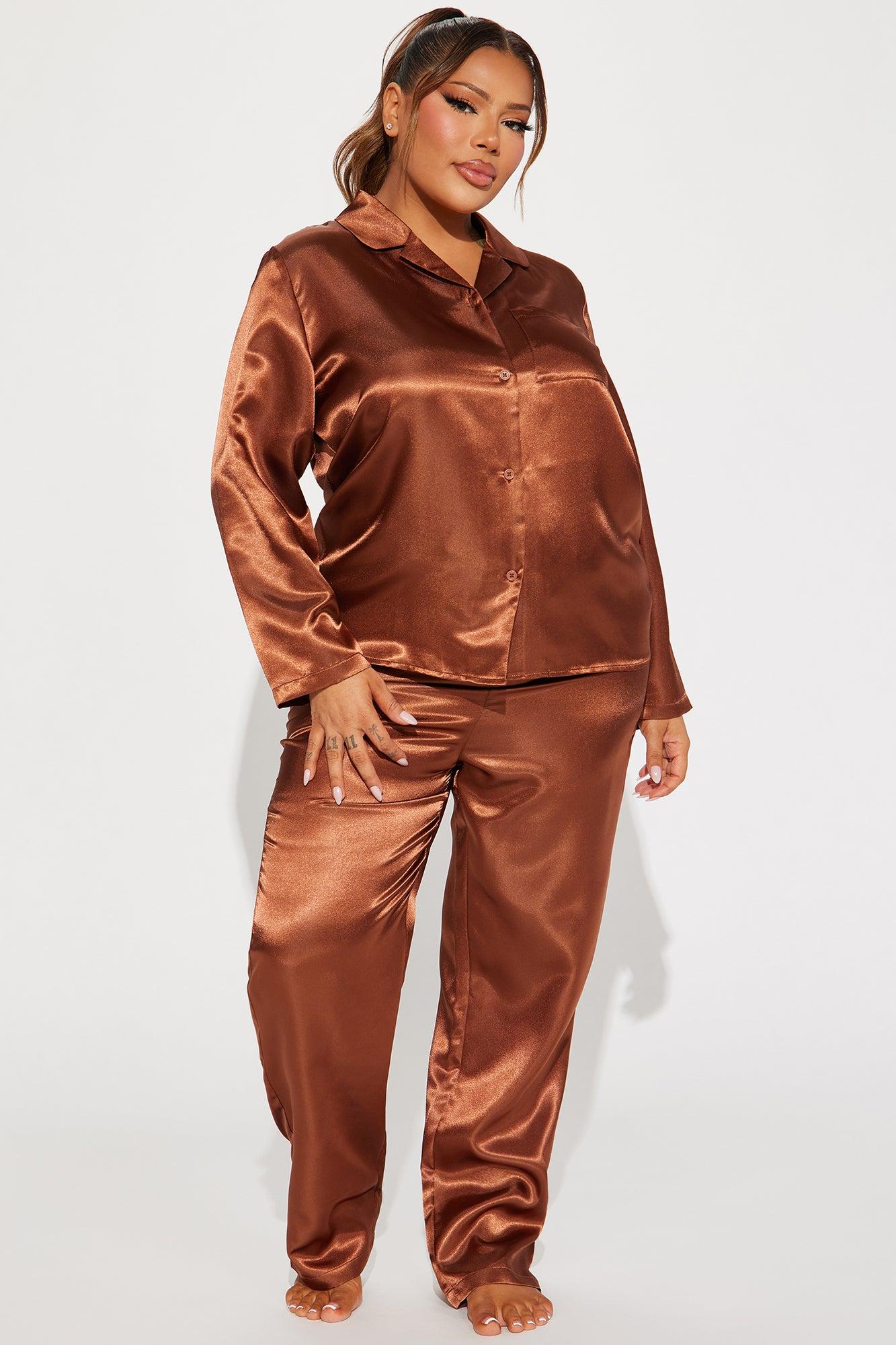 Pillow Fight Satin PJ Pant Set - Copper Product Image