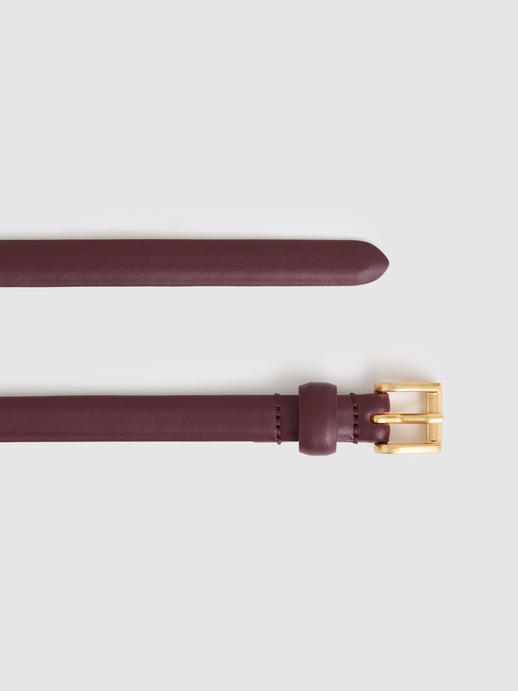 Thin Leather Belt in Oxblood Product Image