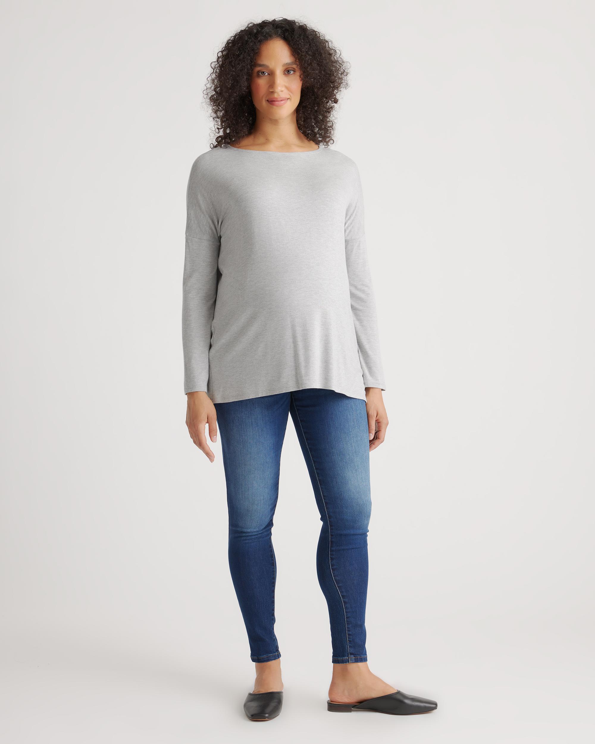 Quince | Women's Bamboo Jersey Maternity Long Sleeve T-Shirt Product Image