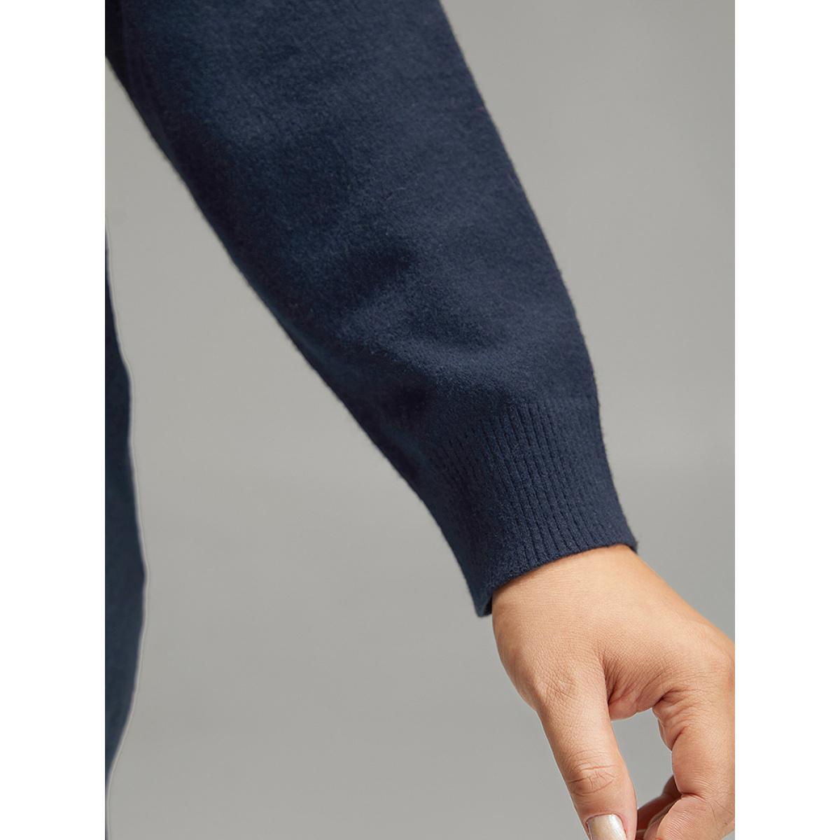 Plus Size Supersoft Essentials Flag Print Loose Pullover Midnight Women Casual Loose Long Sleeve Round Neck Everyday Pullovers BloomChic 14-16/1X Product Image