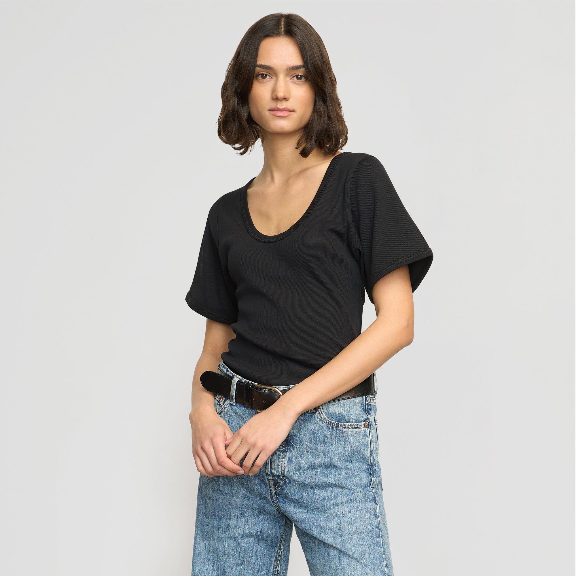 Renee Sculpted Scoop-Neck Tee Product Image