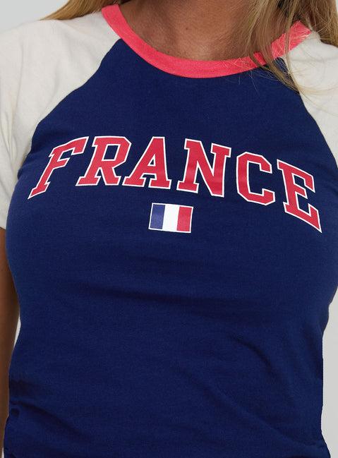 France Fantasy Top Navy Product Image