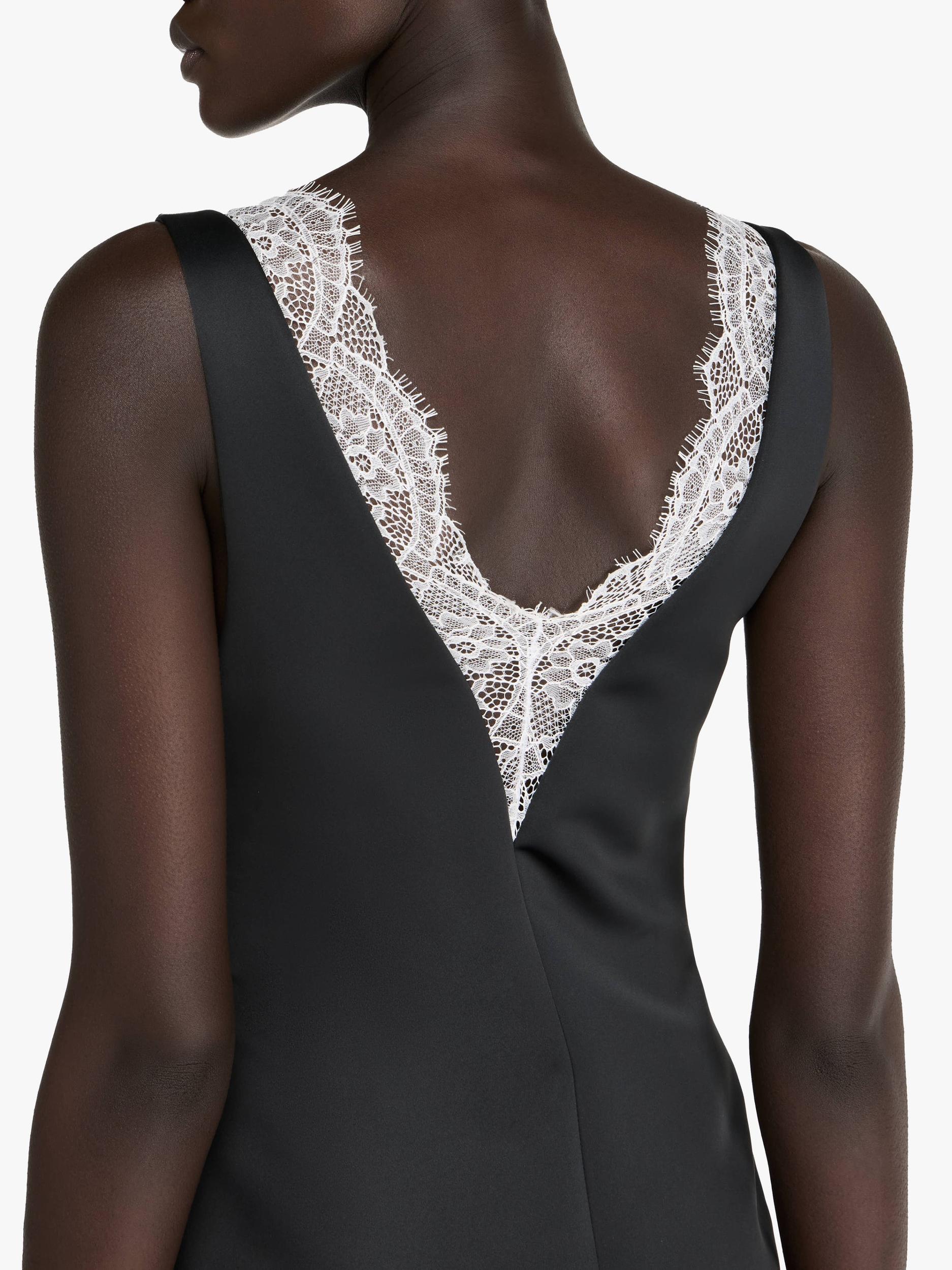 DRAPED HEMLINE V-NECK DRESS Product Image