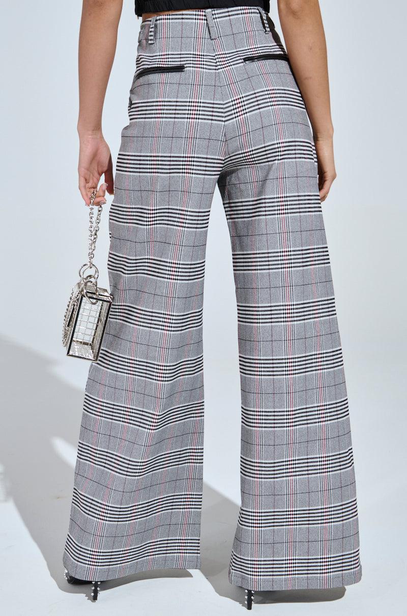DARIA WIDE LEG PLAID PANT Product Image