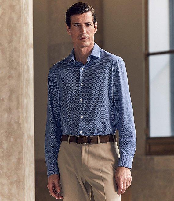 Hart Schaffner Marx State Street Essentials Albini 4FLEX Long Sleeves Mini Tile Spread Collar Coat Front Shirt Product Image