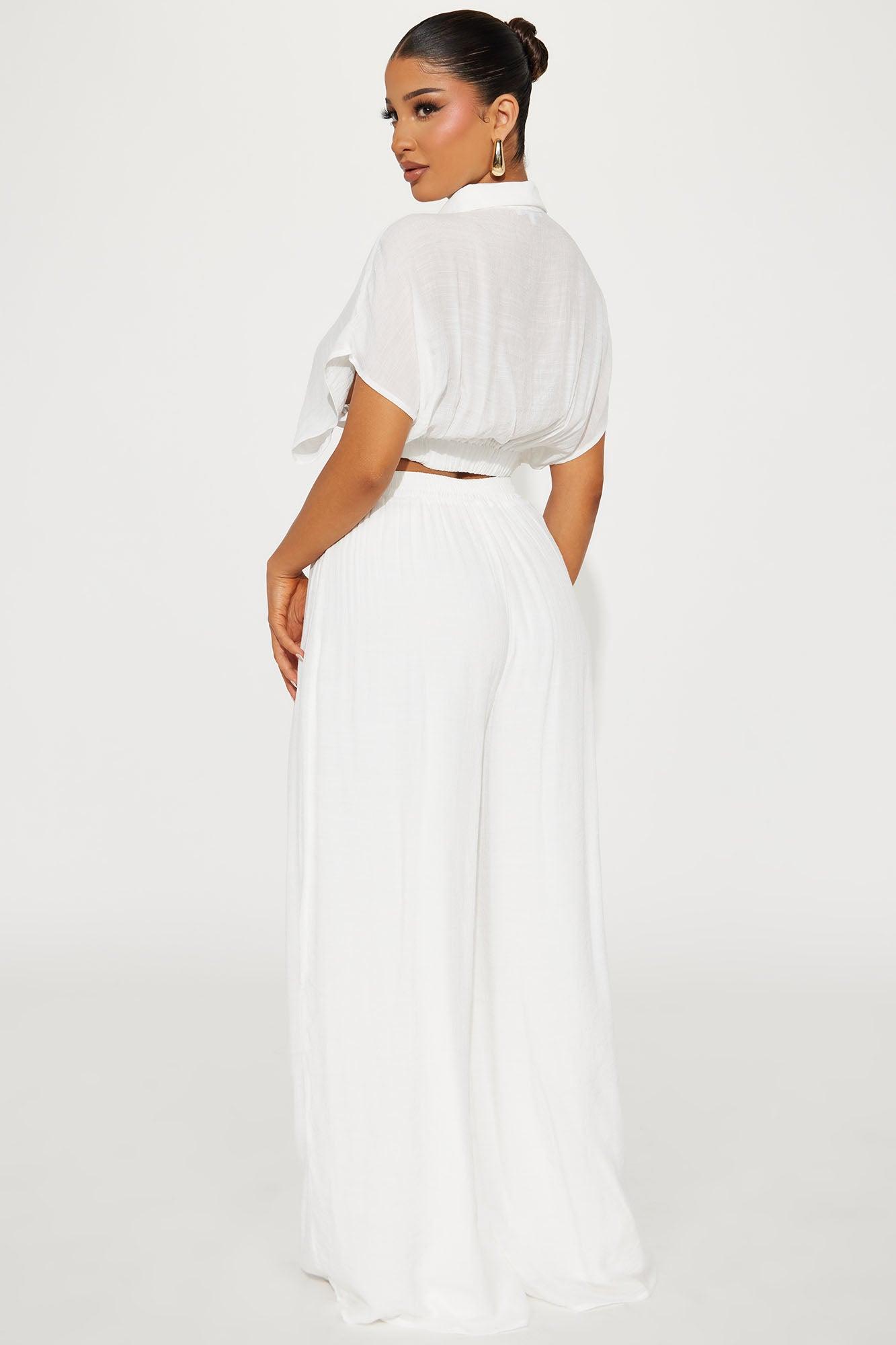 Mea Gauze Pant Set - White Product Image