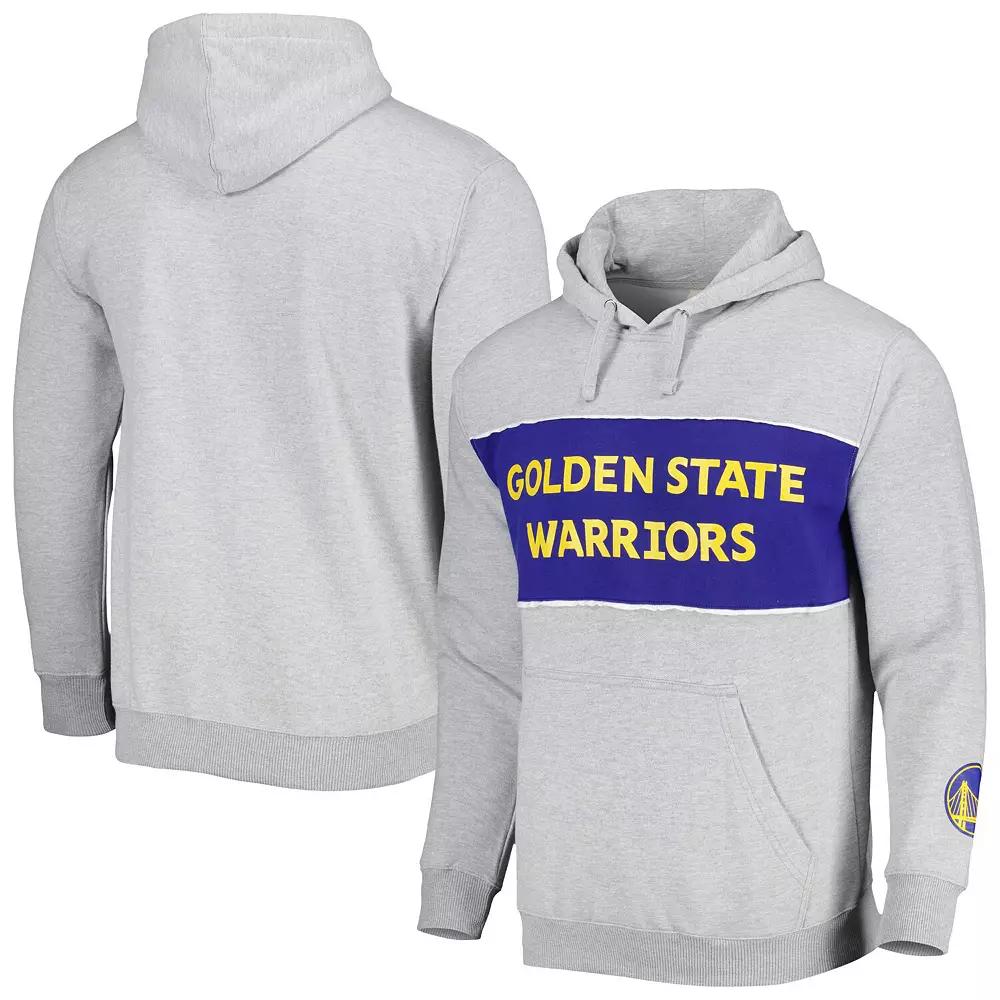 Men's Fanatics Branded Heather Gray Golden State Warriors Wordmark French Terry Pullover Hoodie,  Product Image