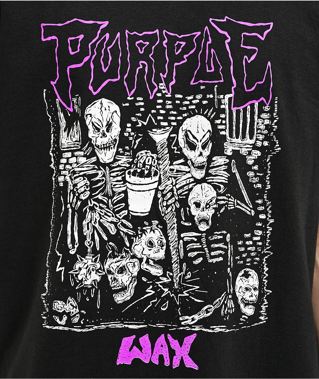 Purple Wax Metal Band Black T-Shirt Product Image