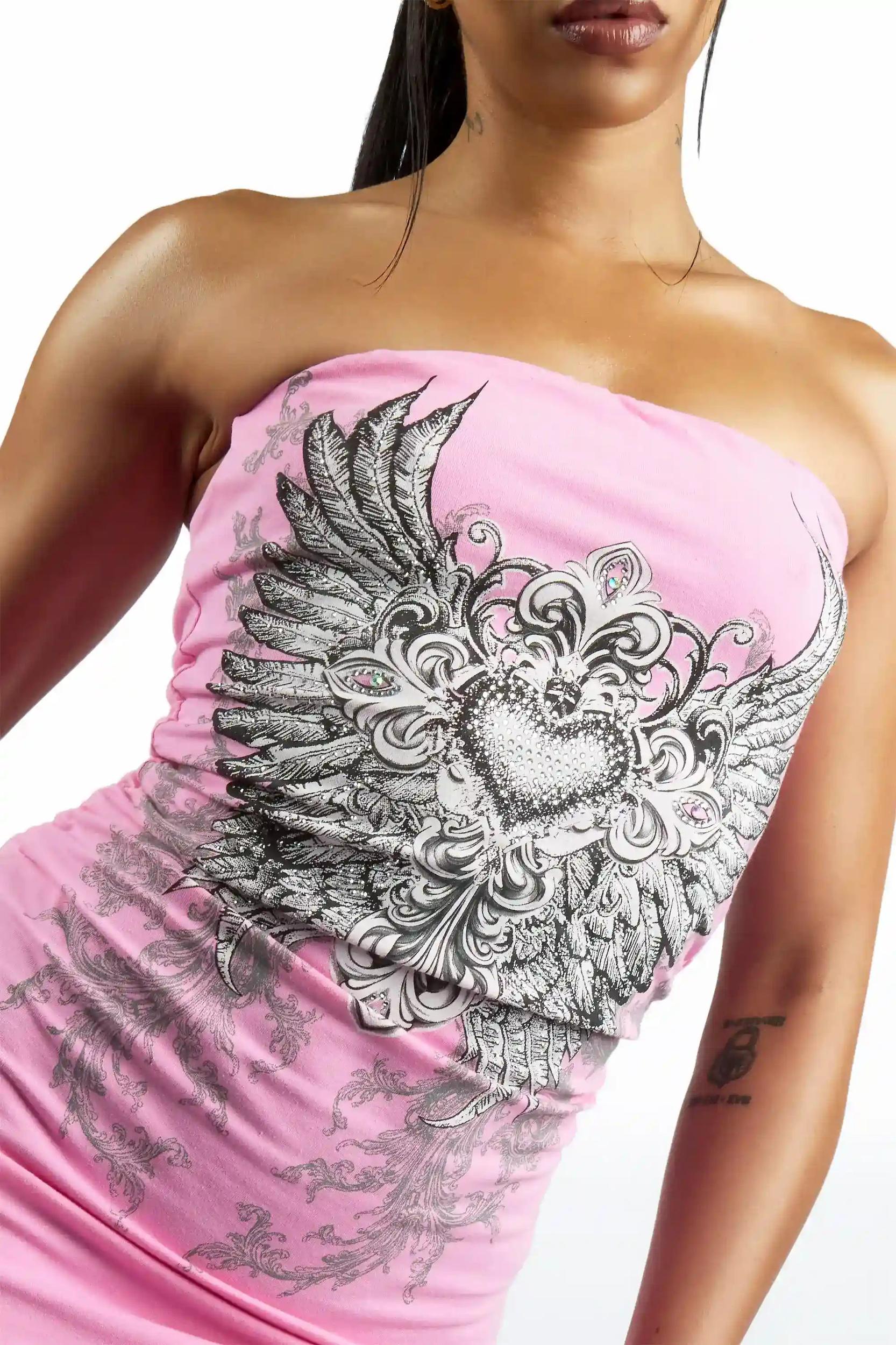 Tattoo-Time Pink Mini Dress Female Product Image