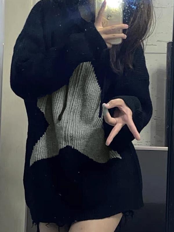 Big Star Print Hooded Cardigan Product Image