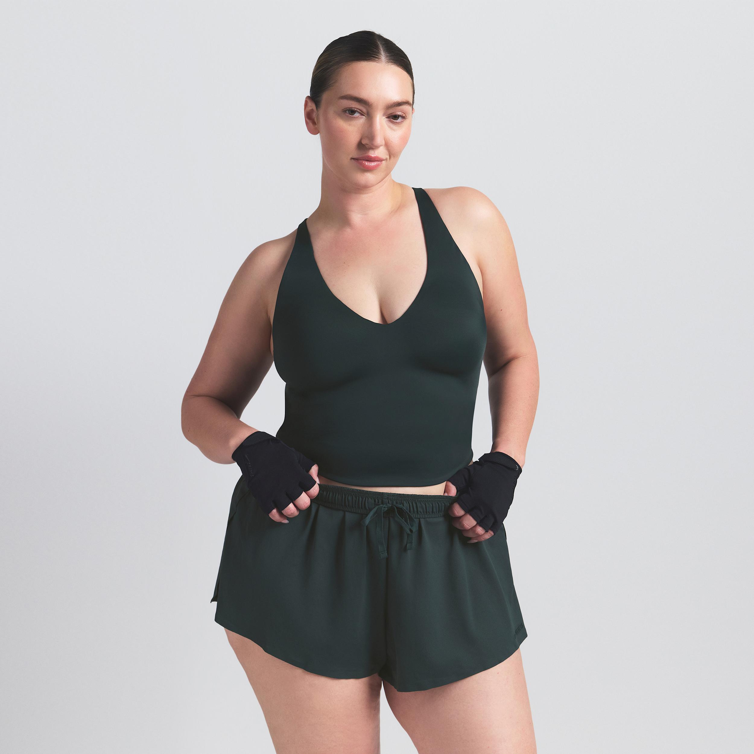 Nike Womens SKIMS Shine V-Neck Tank Top | SLSLS8621W-DKT Product Image