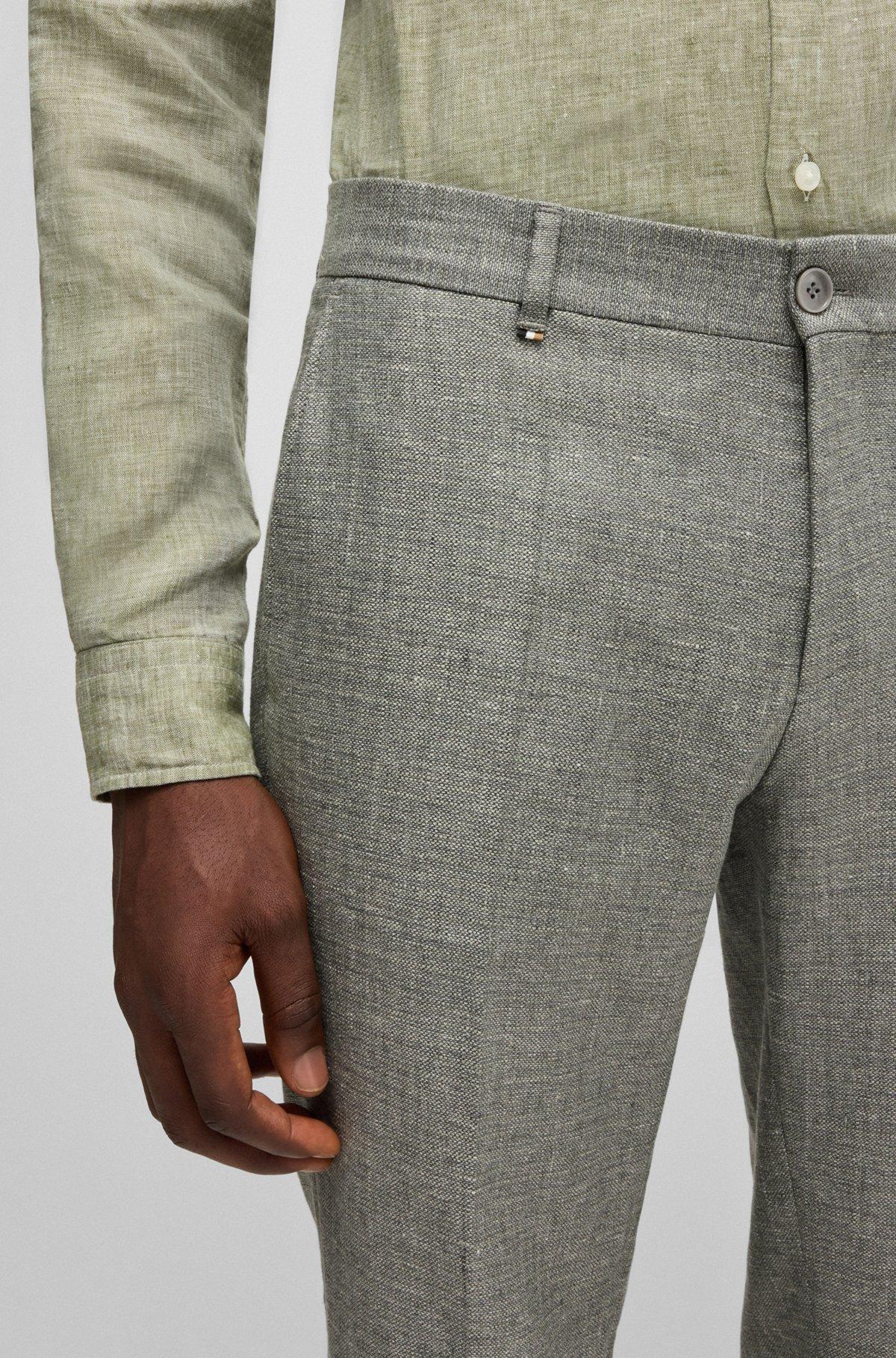 Formal trousers in micro-patterned stretch fabric Product Image