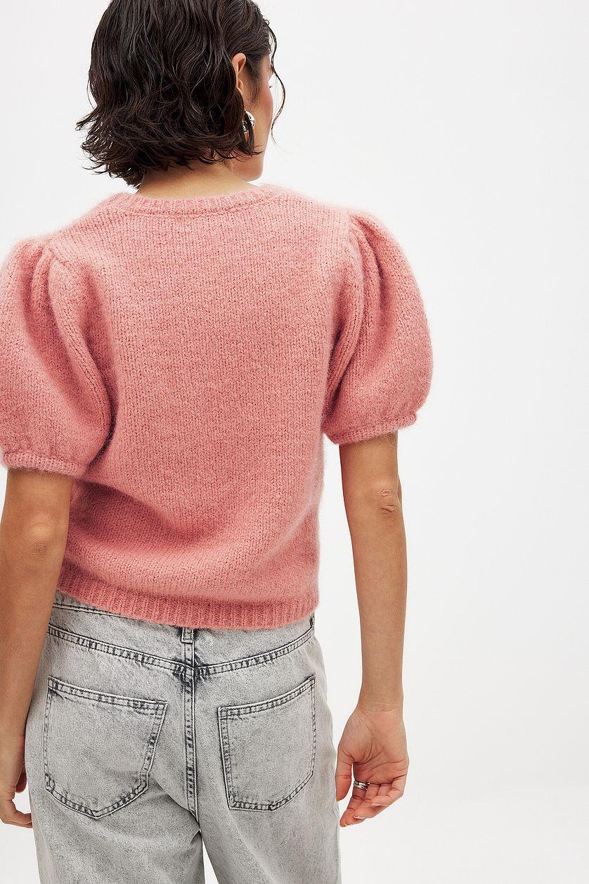 Knitted Short Sleeve Sweater Product Image