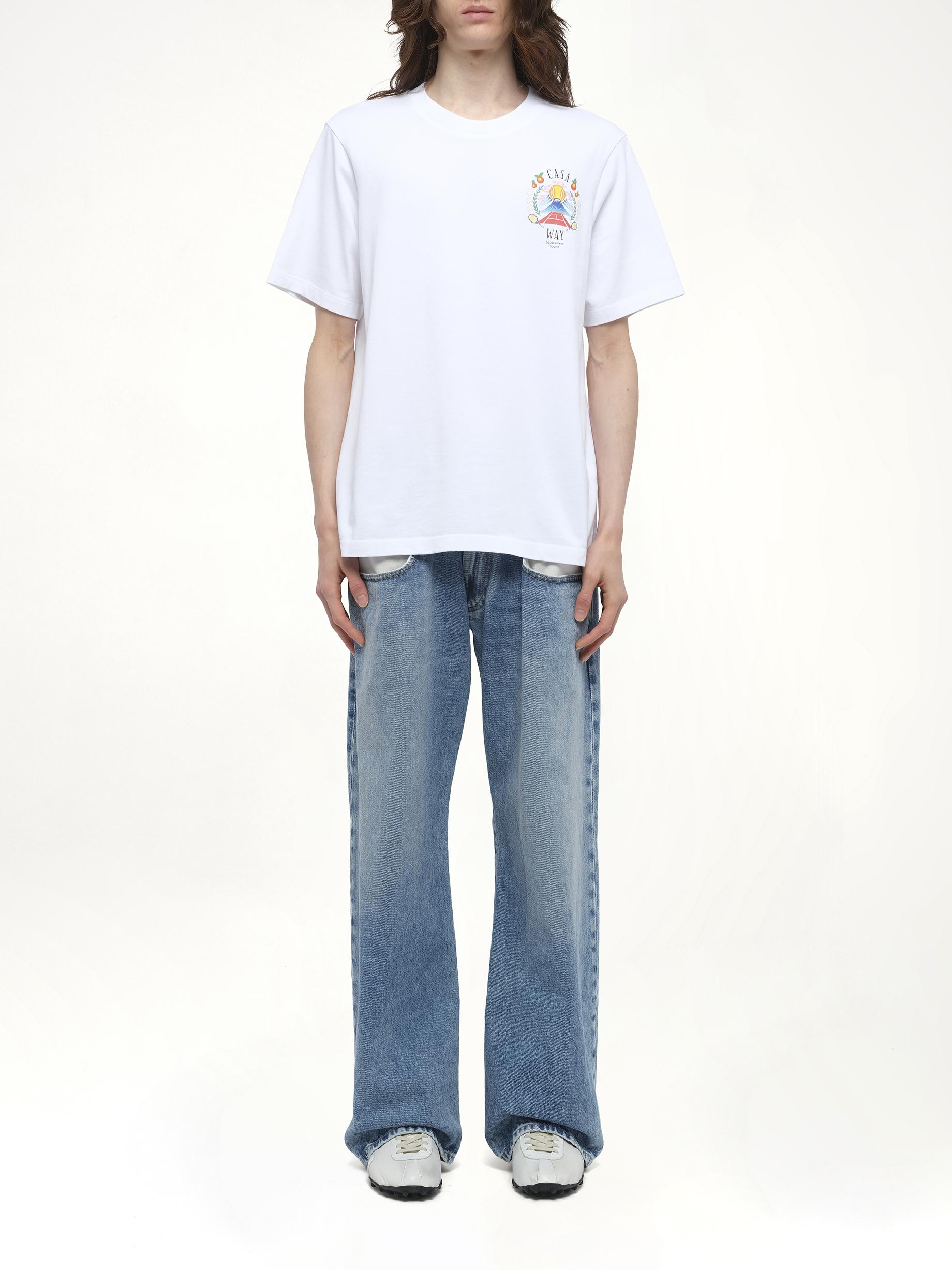 CASABLANCA Mens Casa Way Mountain Graphic-print Cotton-jersey T-shirt Xxxl In White Product Image