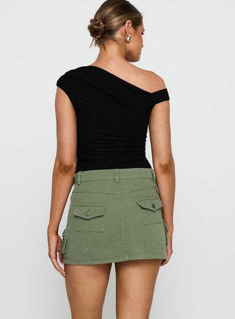 Peterson Cargo Mini Skirt Khaki Product Image