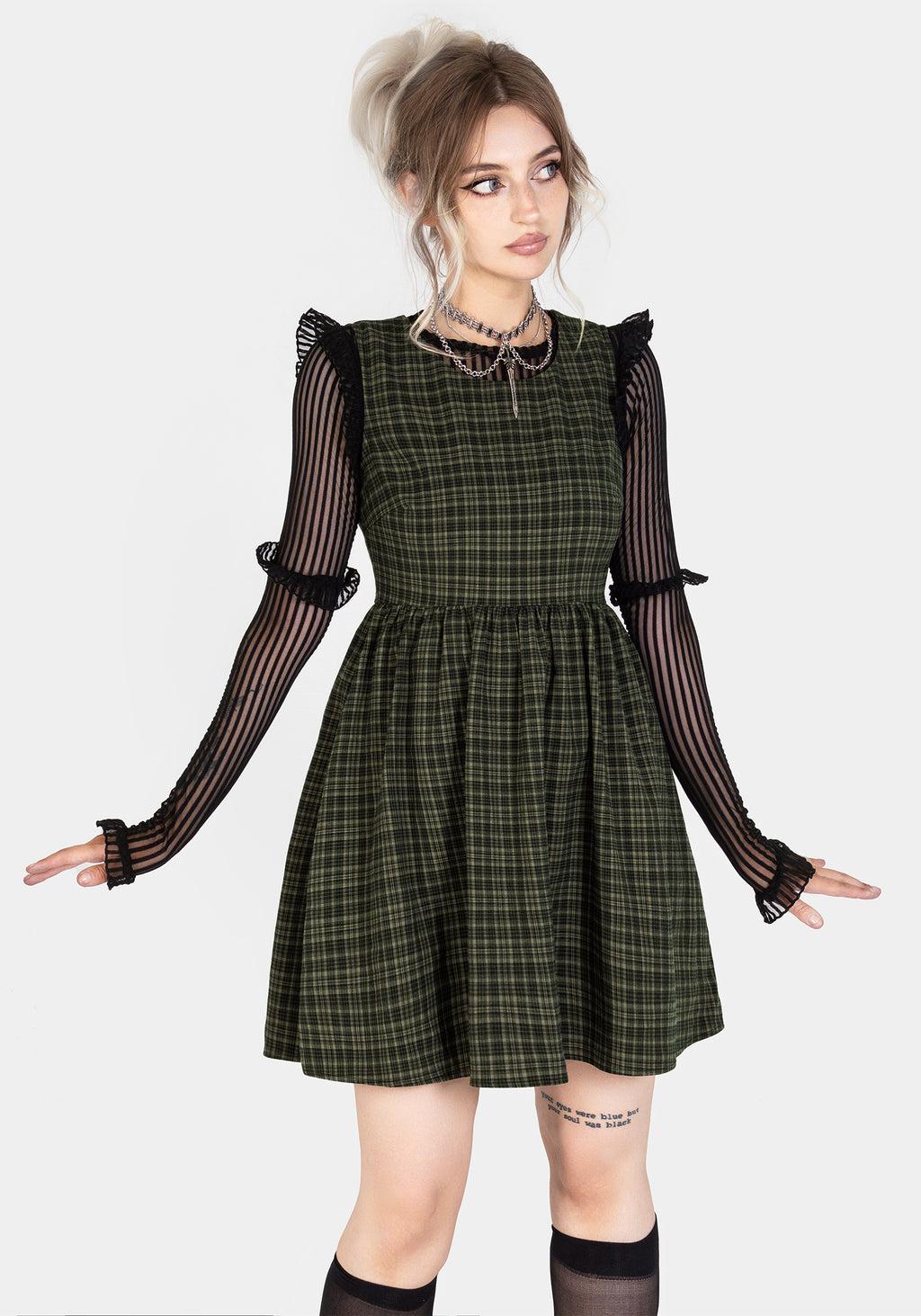 Sabine Check Mini Skater Dress Product Image