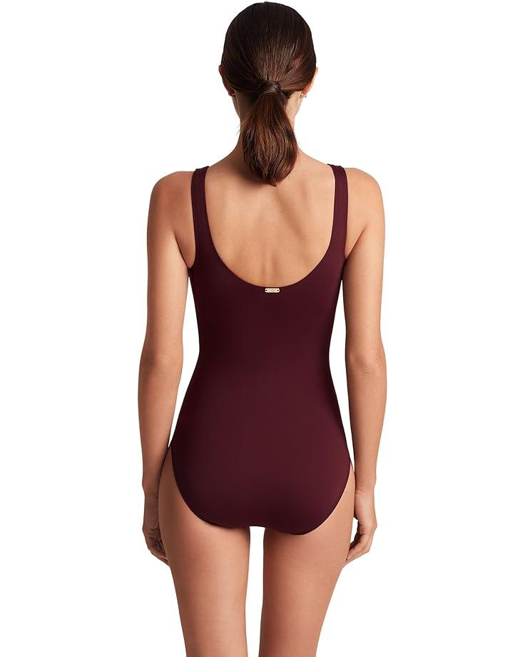 Beach Club Solid Ring Front One Piece Product Image