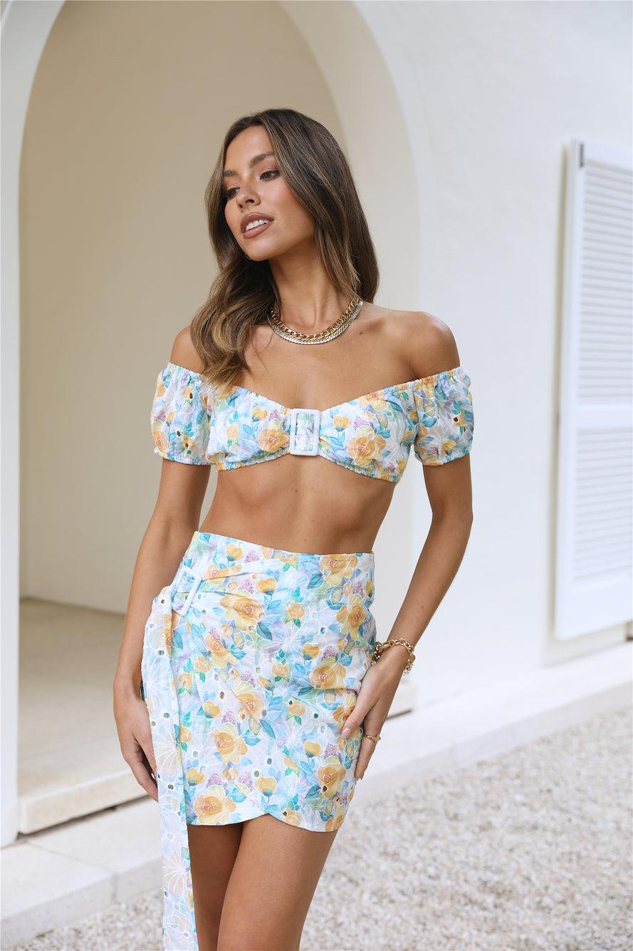 HELLO MOLLY Light Hearted Crop Top Floral Product Image