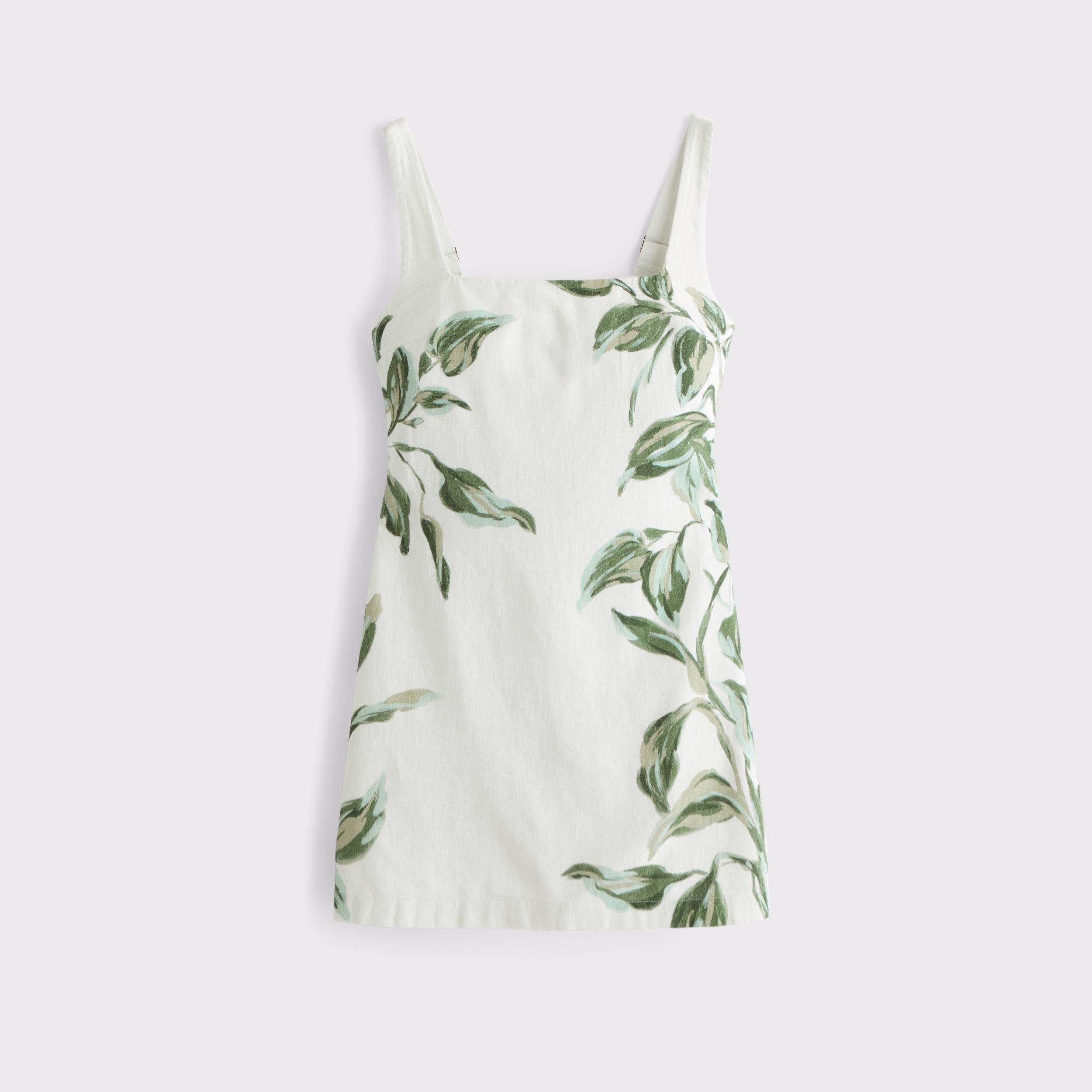 The A&F Scarlett Squareneck Linen-Blend Skort Product Image