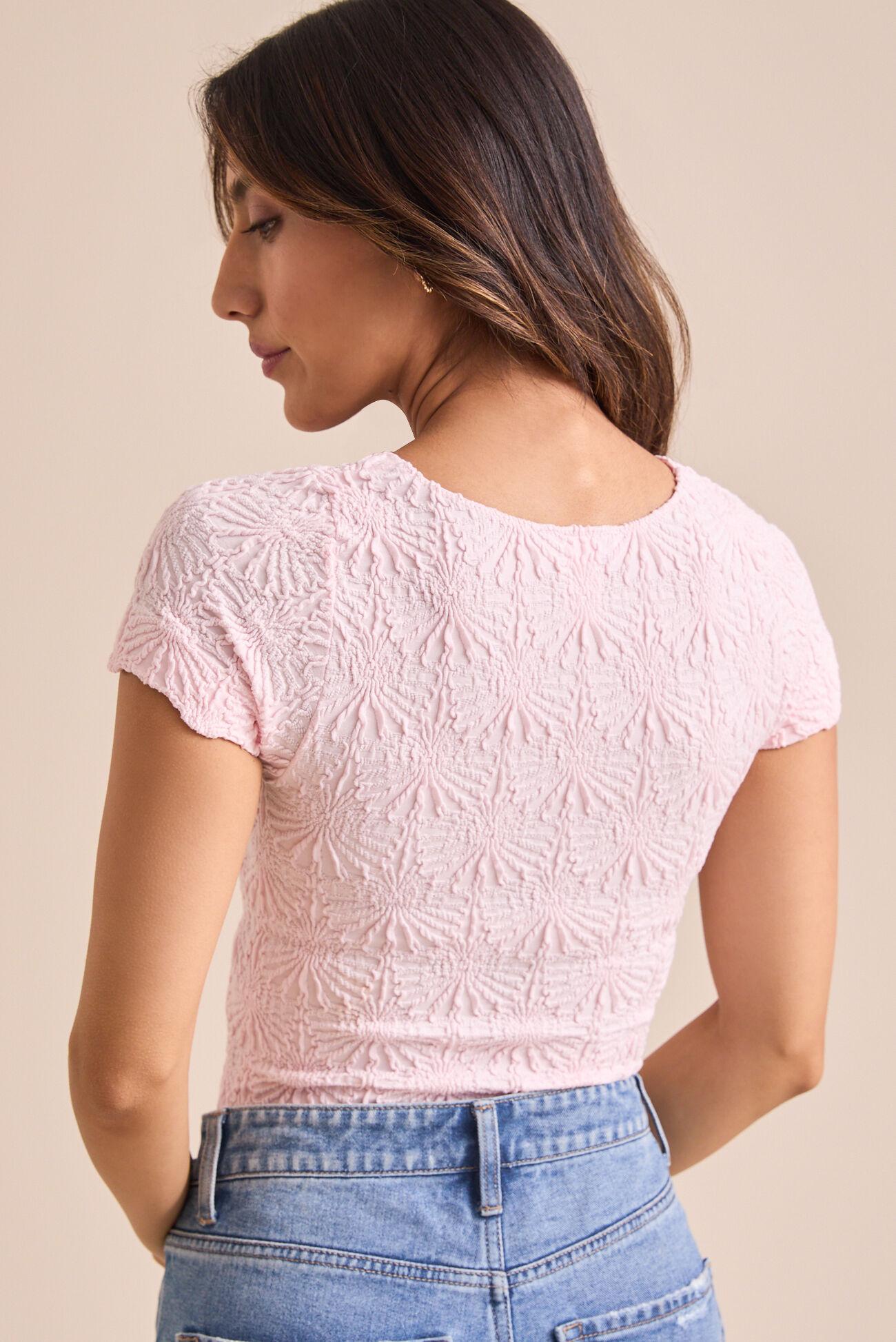 Blaire Short Sleeve Seamless Floral Tee Product Image