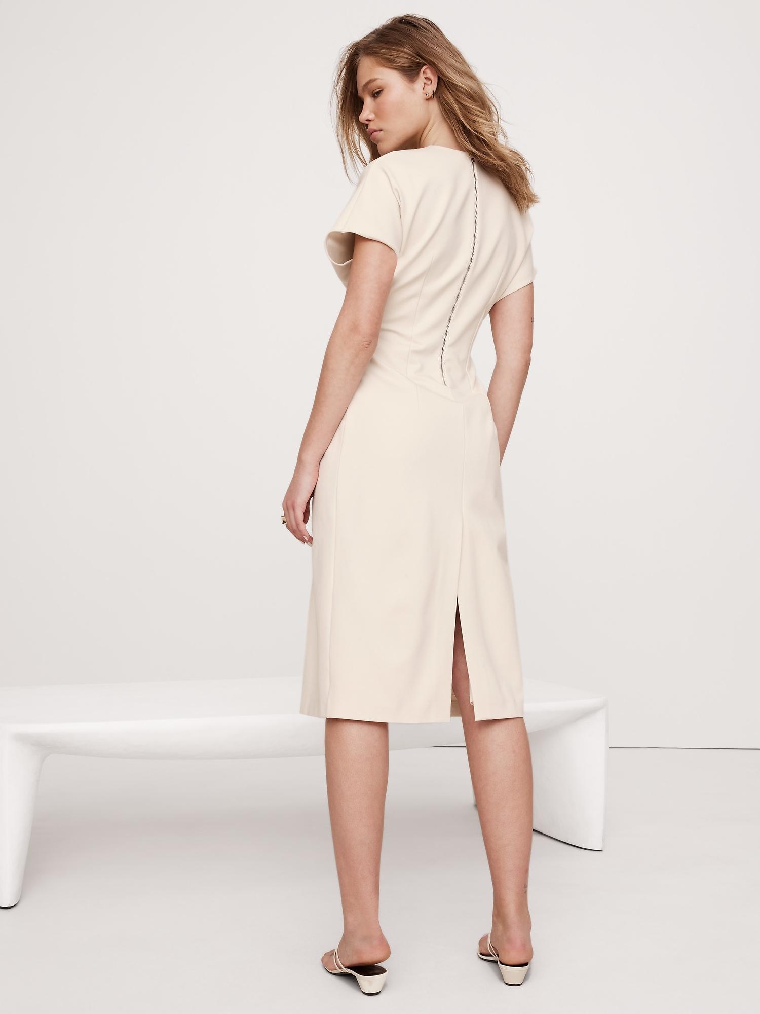 Everywhere Ponte Seamed Midi Dress Product Image