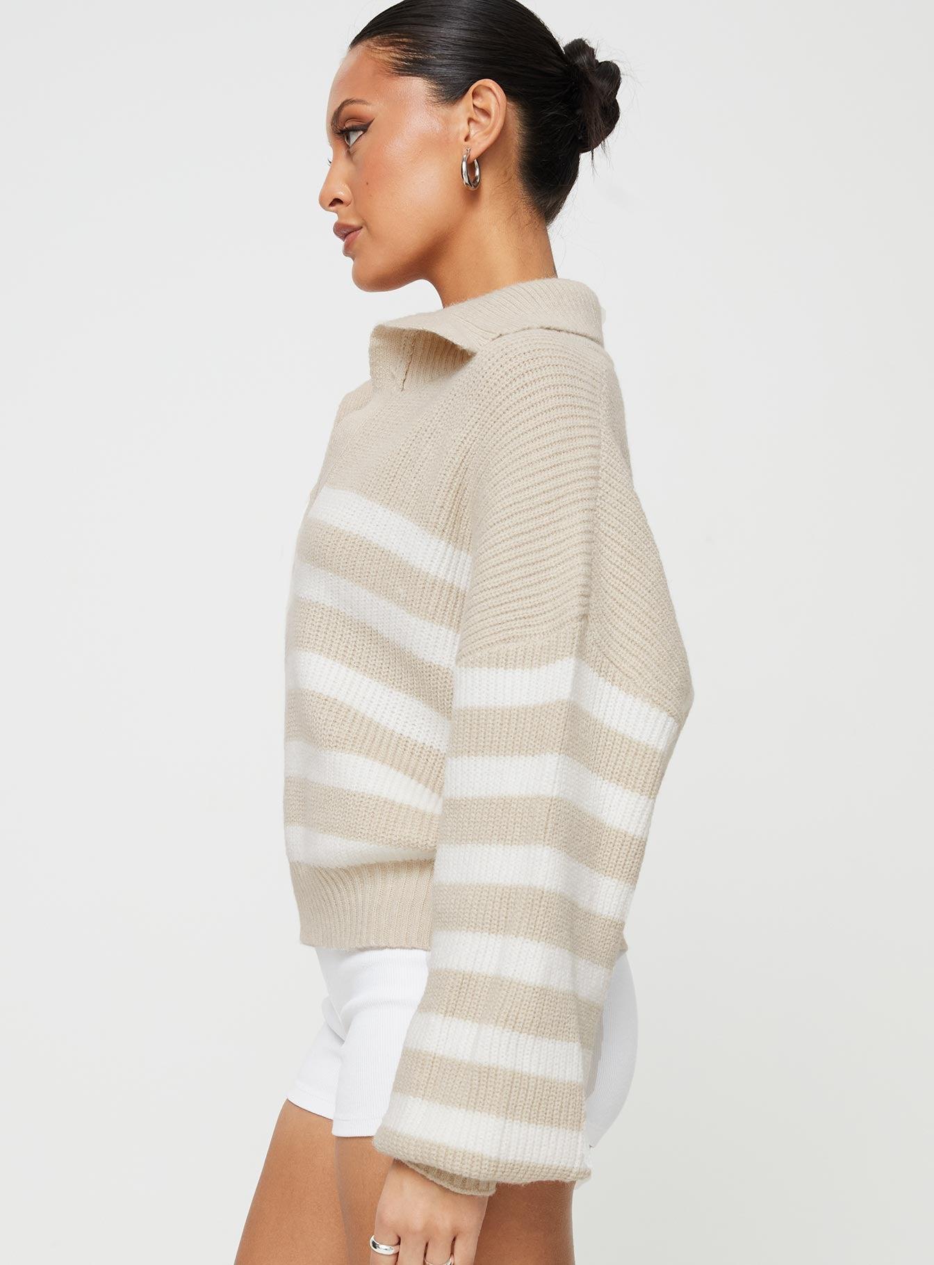 Williamson Stripe Sweater Beige Product Image