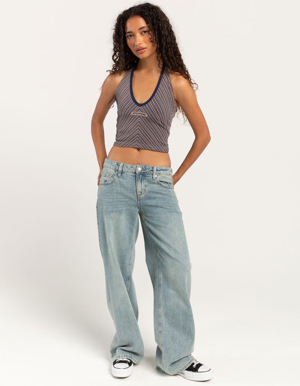 IETS FRANS Stripe Womens Halter Top - BLUE COMBO Product Image