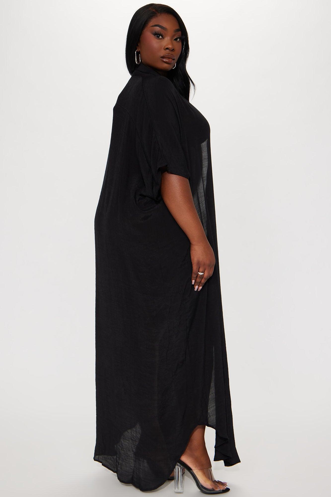 Lazy Summer Daze Cover Up Dress - Black Product Image