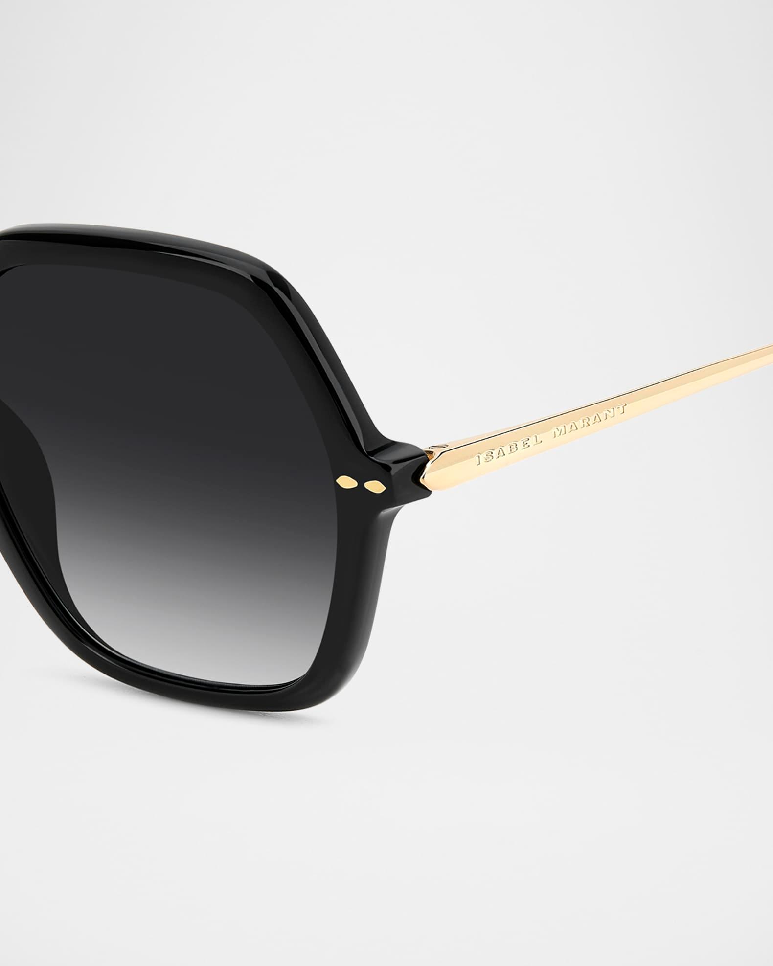 Oversized Square Acetate & Metal Sunglasses  Product Image