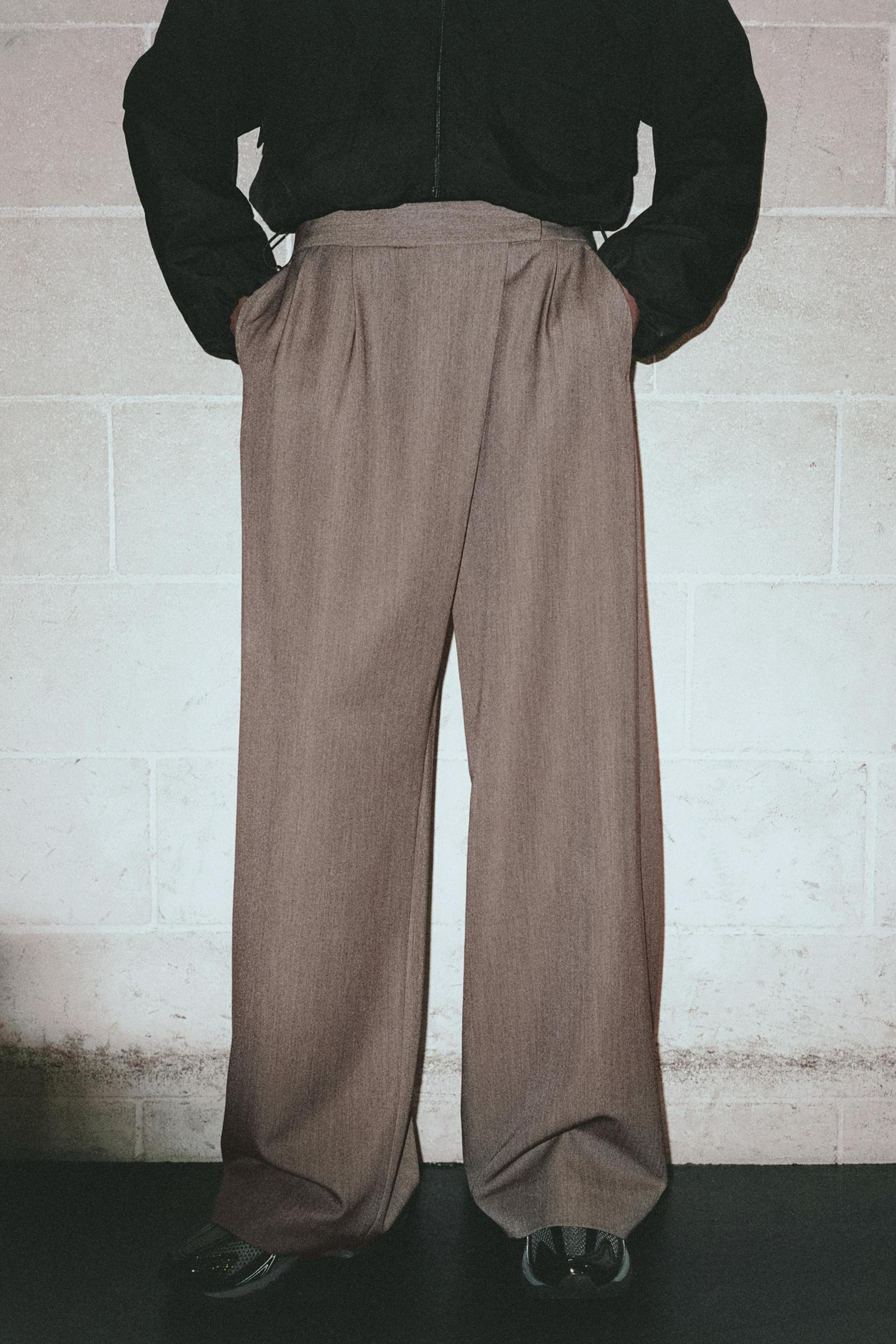 Wrap-waist smart trousers Product Image