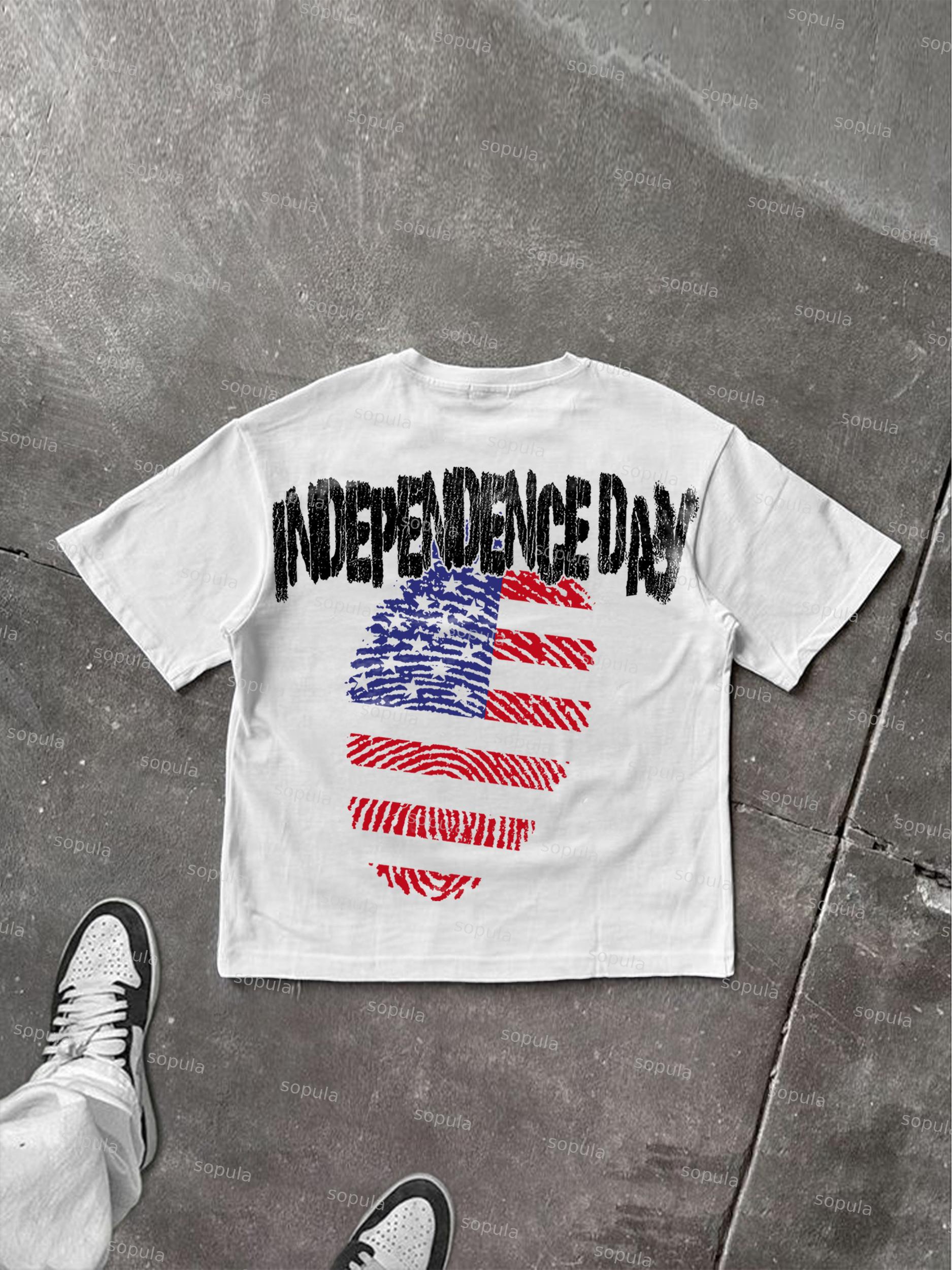 Men's Rich Street Portrait Rap Graphic Cotton T-shirt Product Image