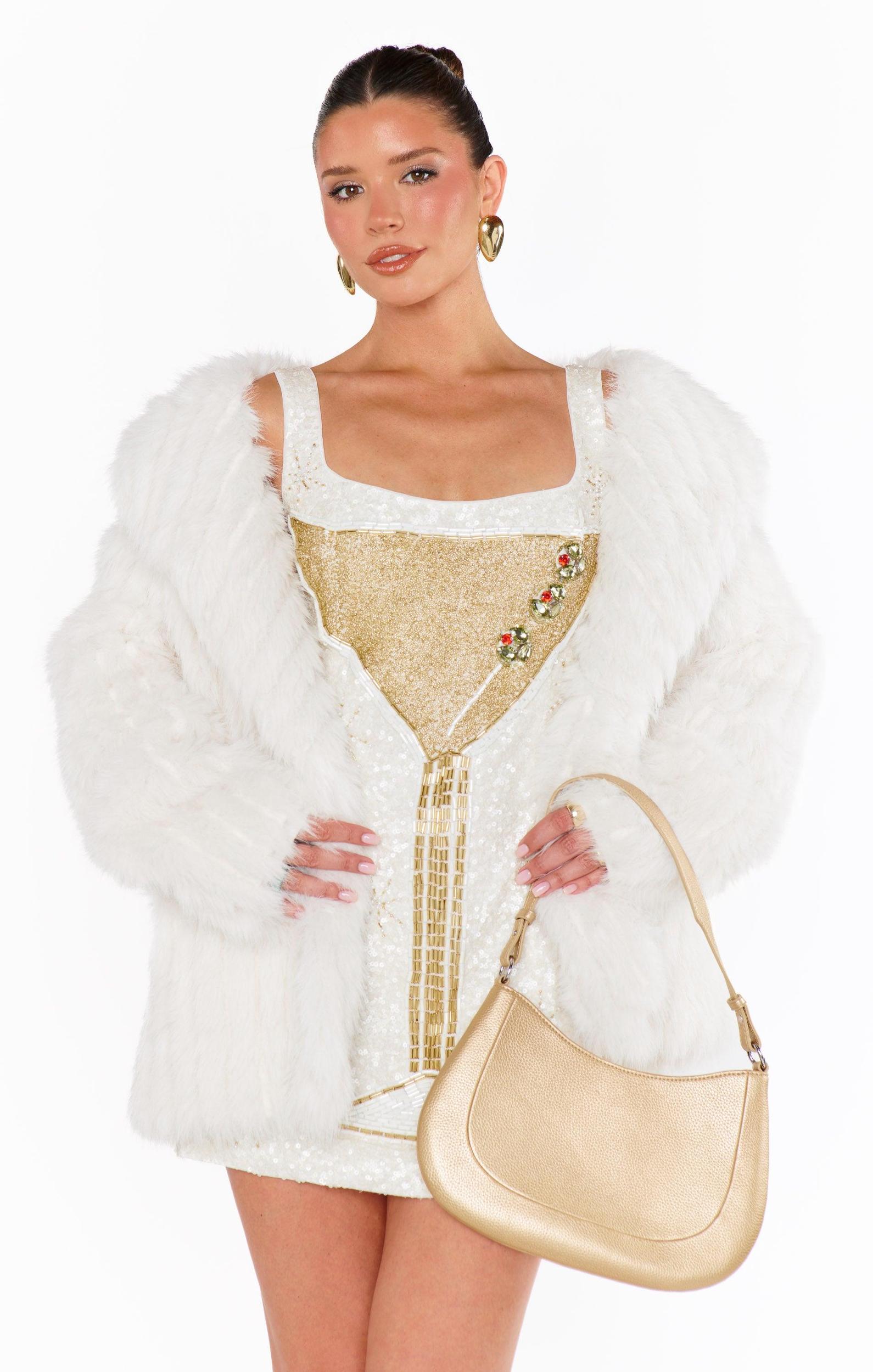 Lets Go Mini Dress ~ Martini Beaded Sequins Product Image