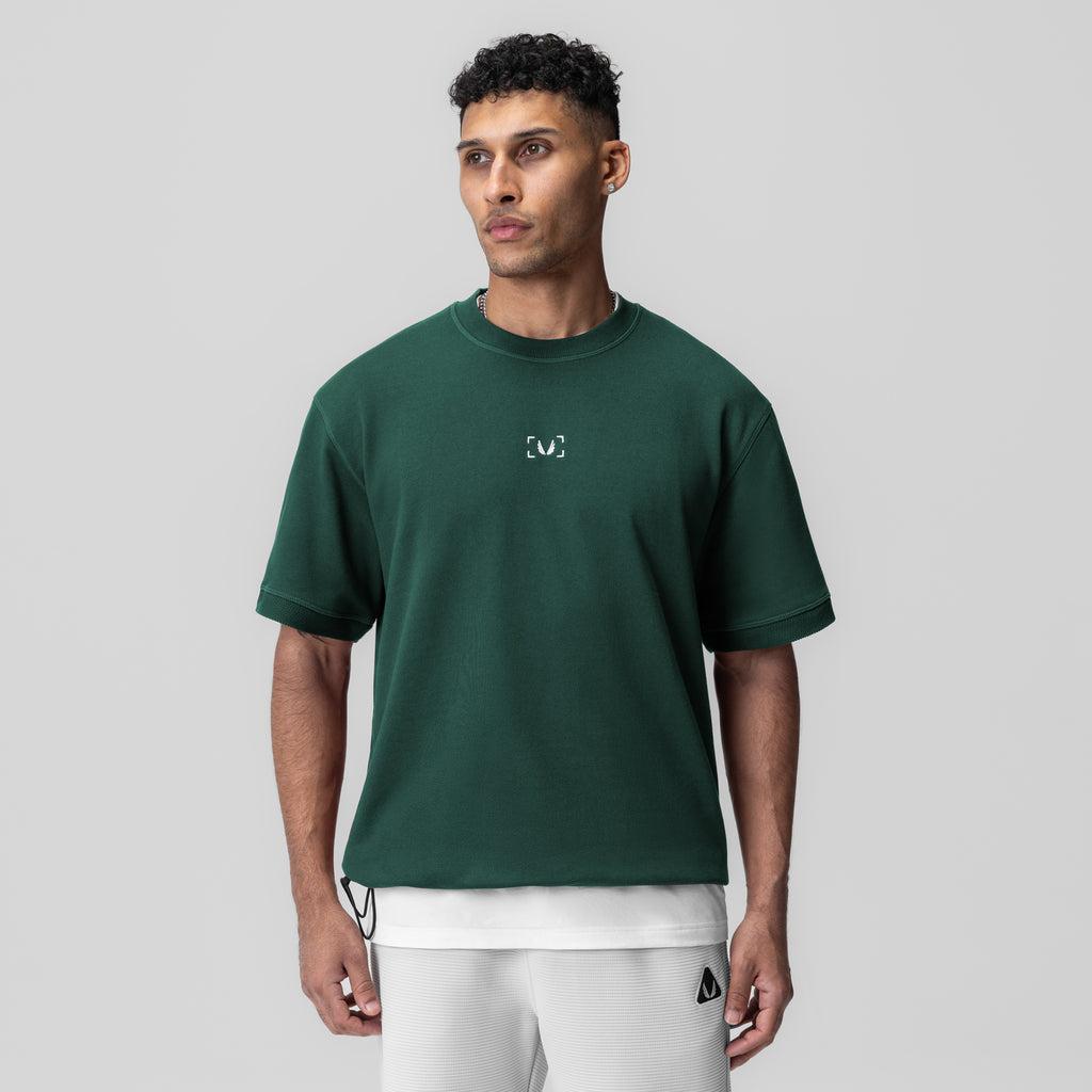 1026. Herringbone Terry Oversized Cinch Tee - Forest Green Product Image