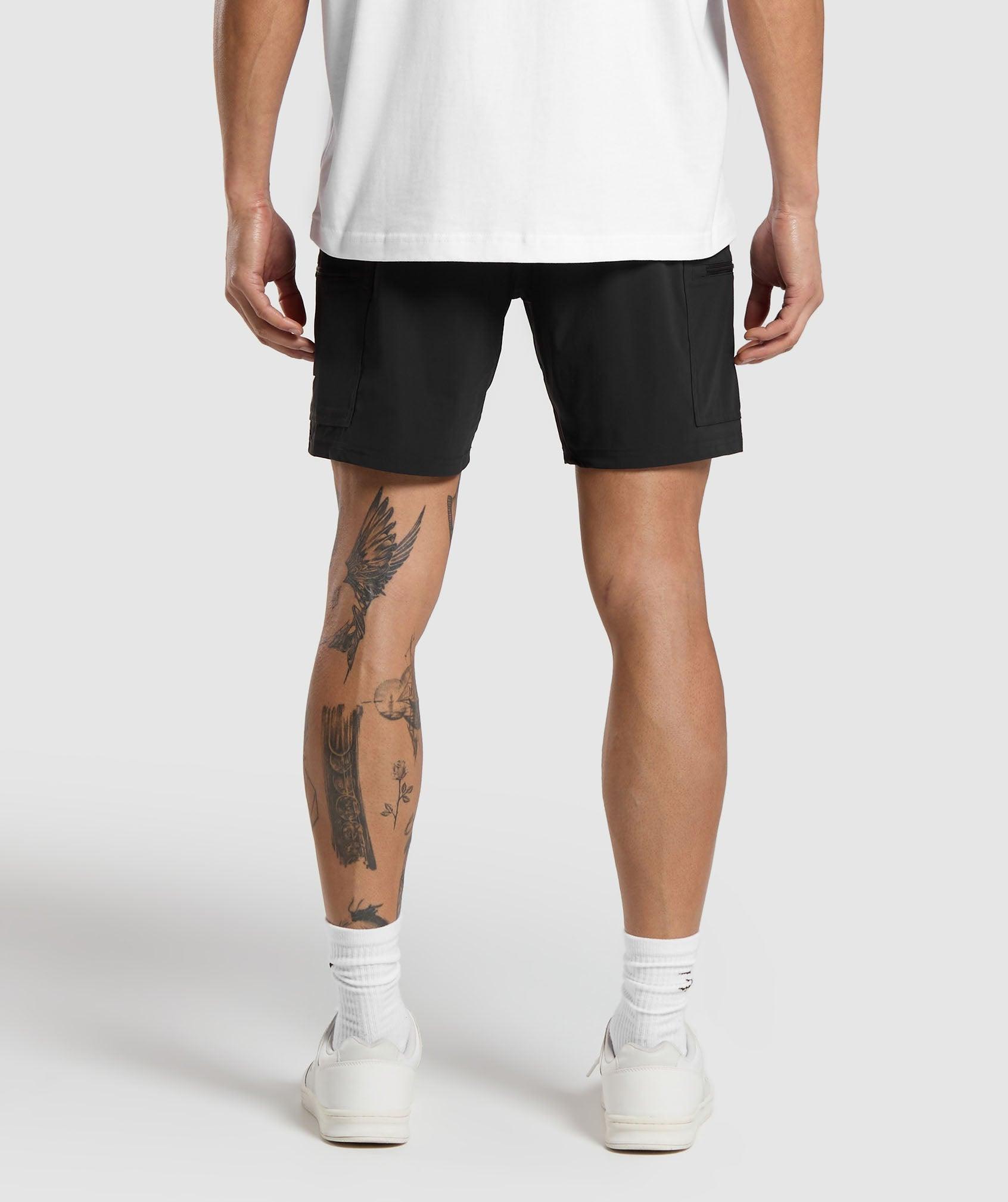 Gymshark Rest Day 6" Cargo Shorts - Black Male Product Image