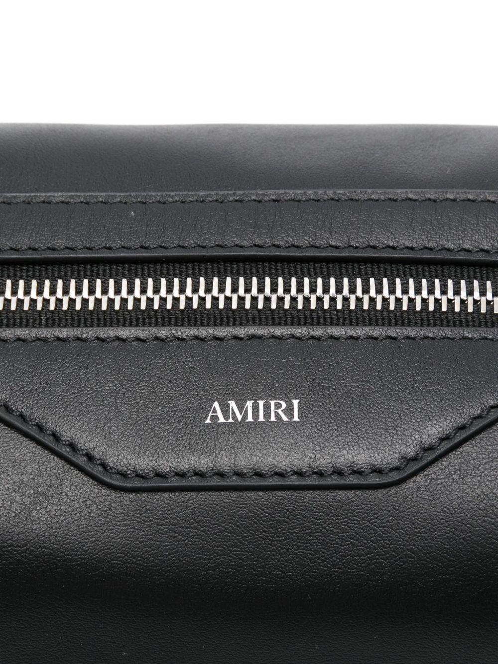 logo-appliqué leather wash bag Product Image