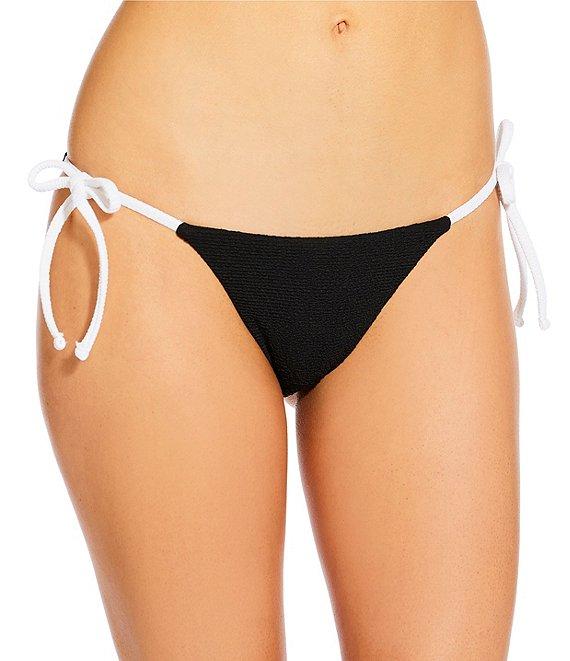 GB Solid Scrunchie Trim Detail Tie Side Hipster Swim Bottom Product Image