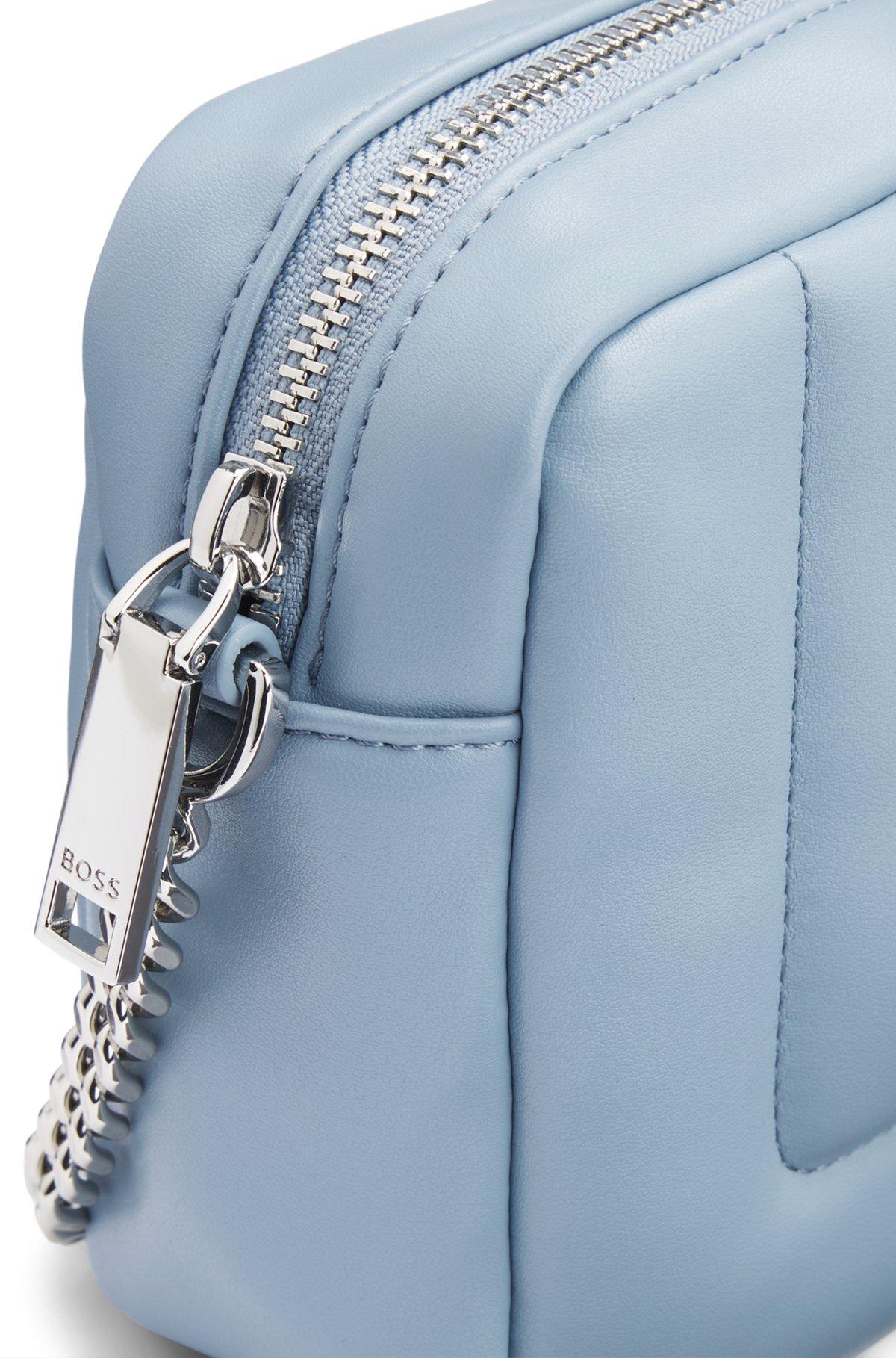 BOSS - Quilted crossbody bag with Double B monogram hardware - Light Blue Product Image