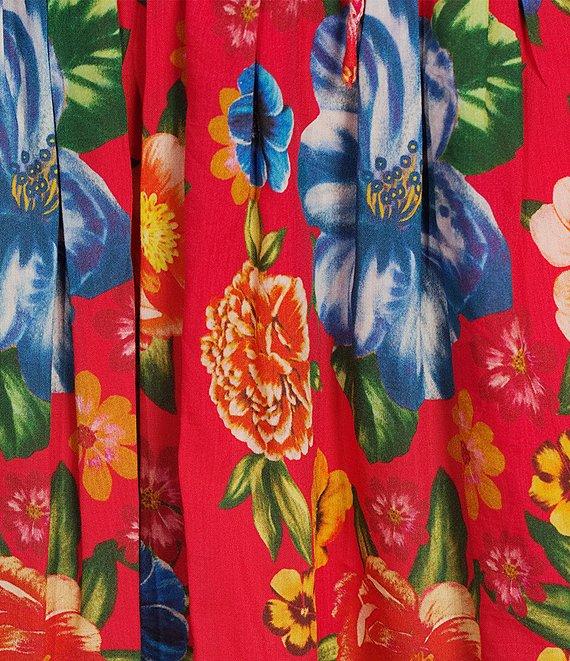 Chelsea & Violet Cadence Printed Tie Front V-Neck Long Sleeve Dress Product Image