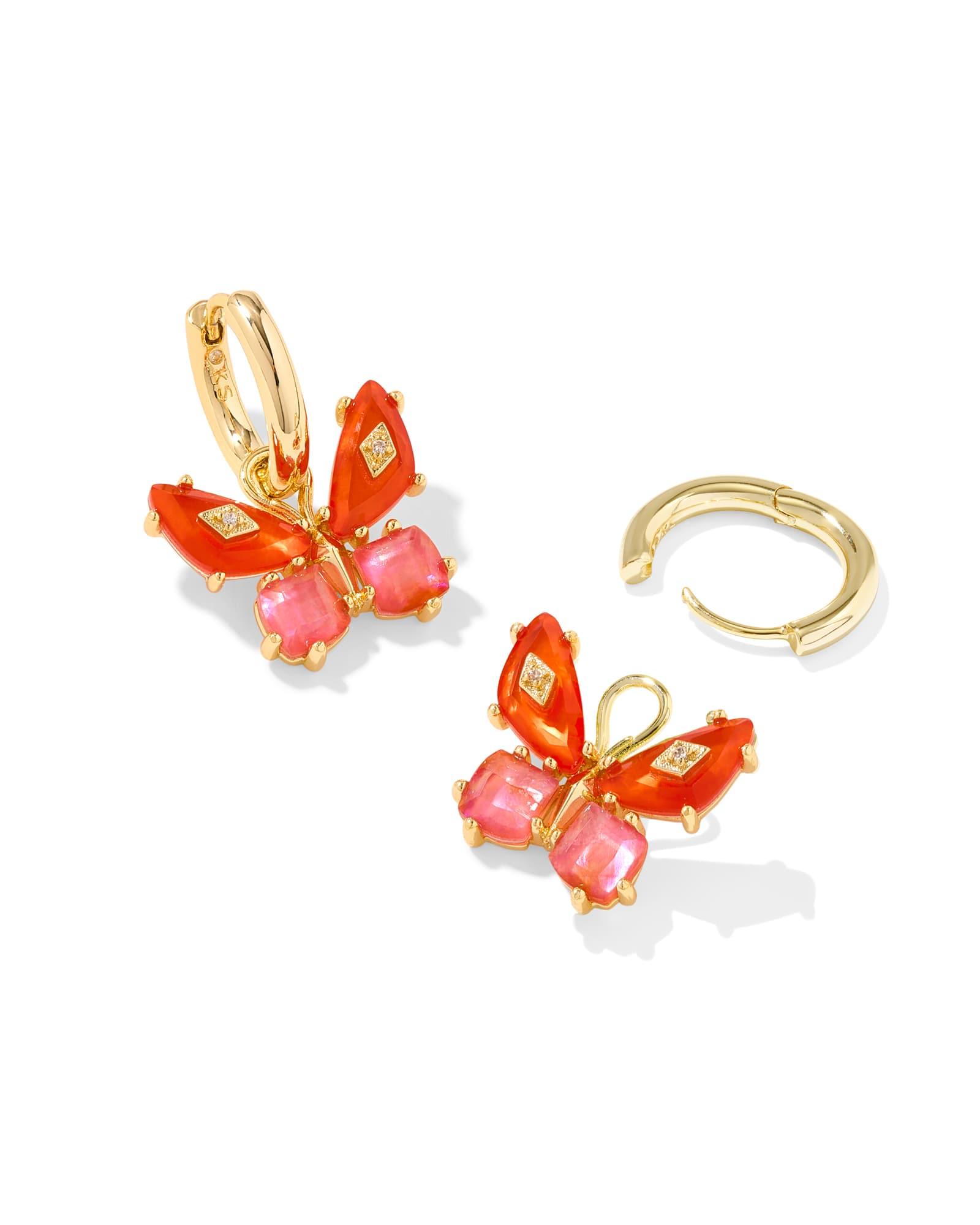 Bianca Butterfly Gold Huggie Earrings Product Image