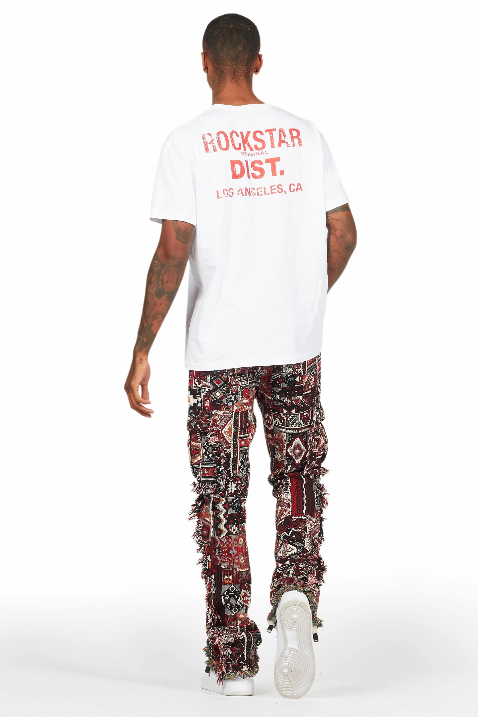 Ayami Black/Multi Slim Tapestry Flare Jean Male Product Image