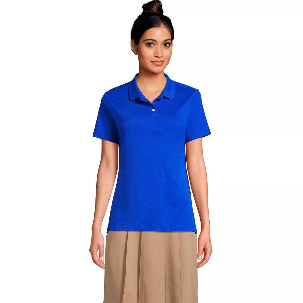 Women's Lands' End School Uniform Short Sleeve Interlock Polo Shirt,  Product Image