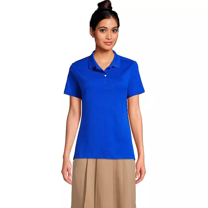 Women's Lands' End School Uniform Short Sleeve Interlock Polo Shirt,  Product Image