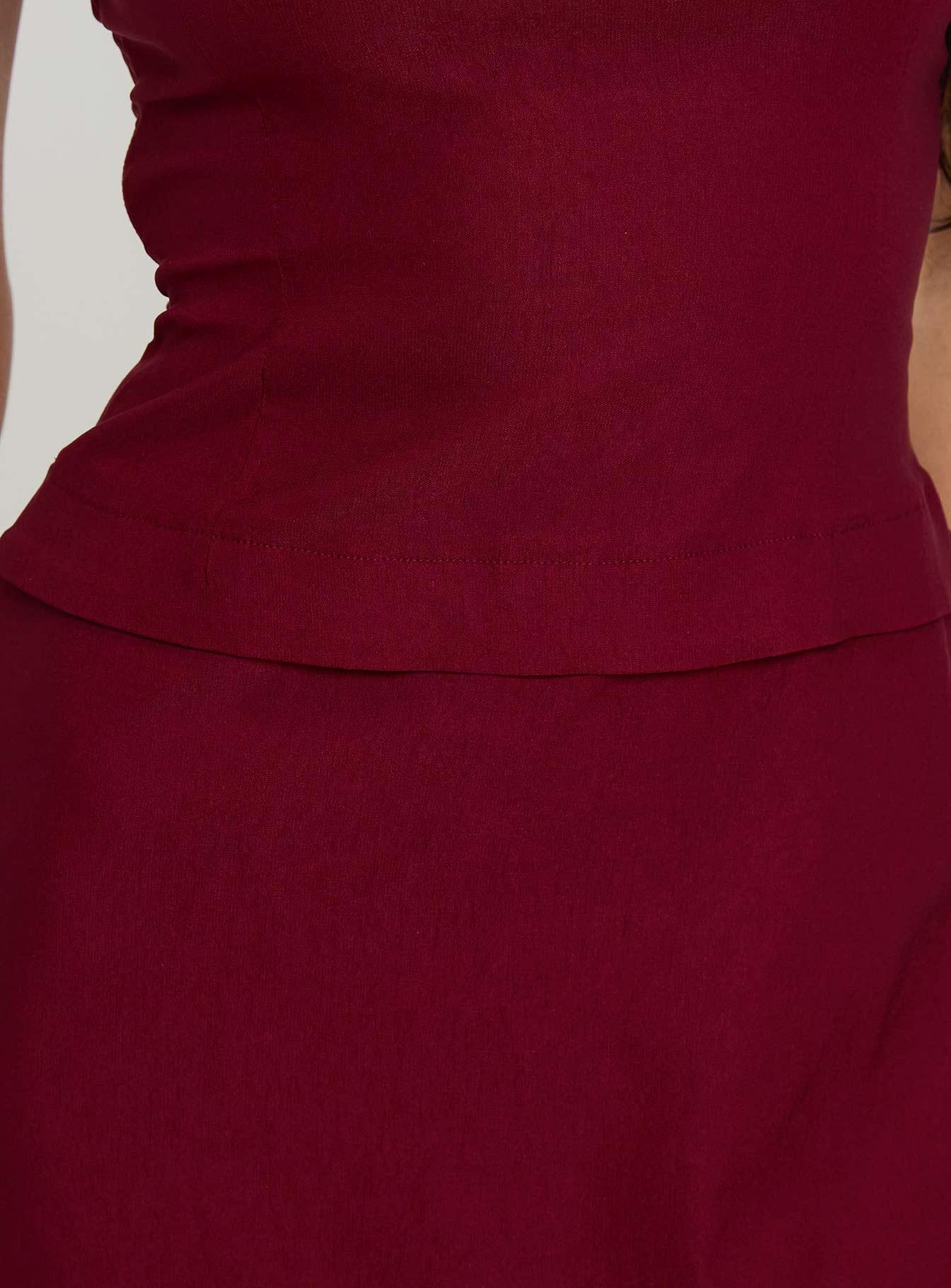 Nutmeg Strapless Mini Dress Burgundy Product Image