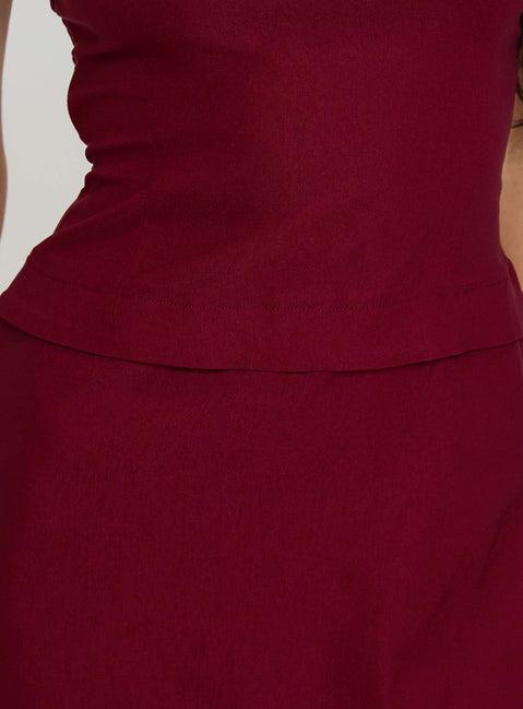 Nutmeg Strapless Mini Dress Burgundy Product Image