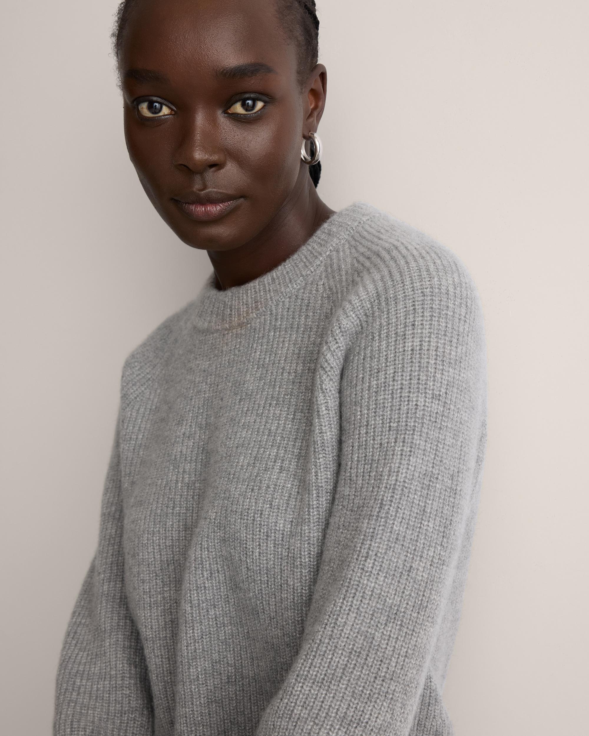 Quince | Women's Mongolian Cashmere Fisherman Crewneck knit Sweater Product Image