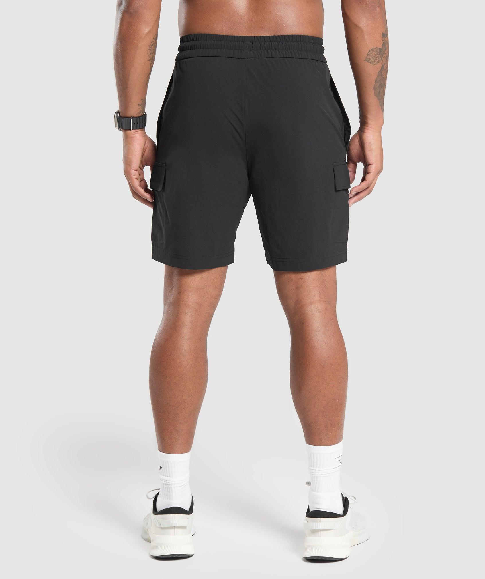 Gymshark Stretch Woven Cargo Shorts - Black Male Product Image