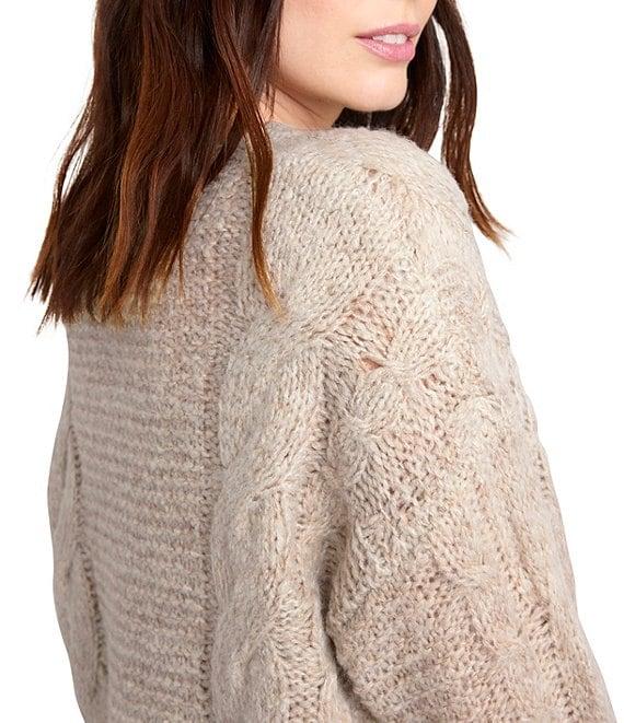 Splendid x Cella Jane Blog Cashblend Cable Knit Crew Neck Long Sleeve Pullover Sweater Product Image